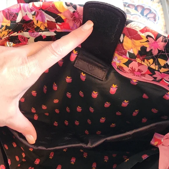 Vera Bradley Pink and Orange Floral Tote Bag - Picture 8 of 8